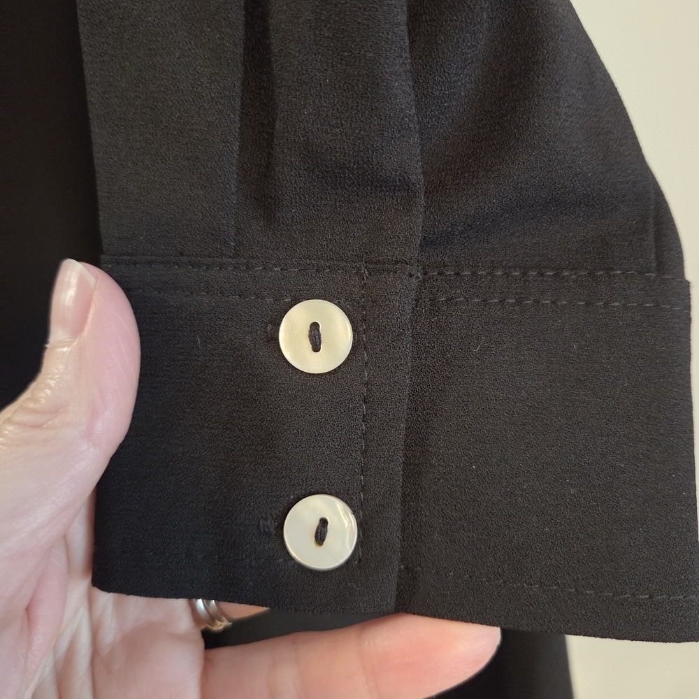 TUCKERNUCK POMANDER PLACE Black Crepe Callahan Shirt Dress Medium - Picture 6 of 12